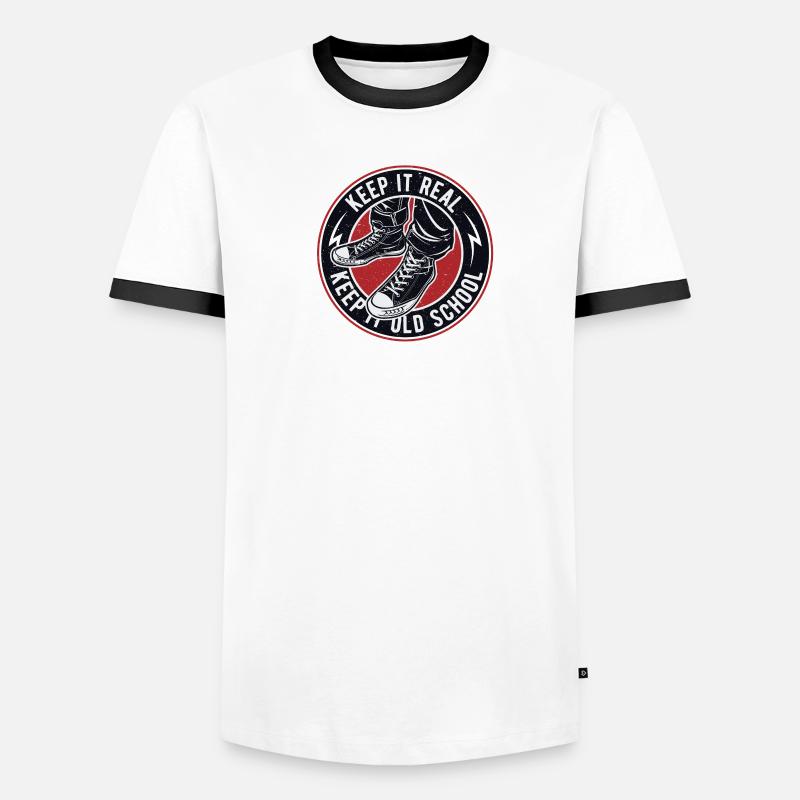 Keep It Keep Real It Old School Vintage T-shirt contrasté Homme