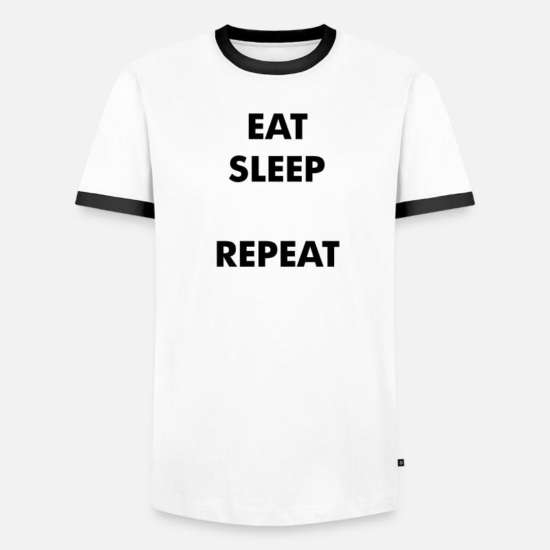 Fun eat sleep - Dein Text hier - repeat Männer Kontrast-T-Shirt