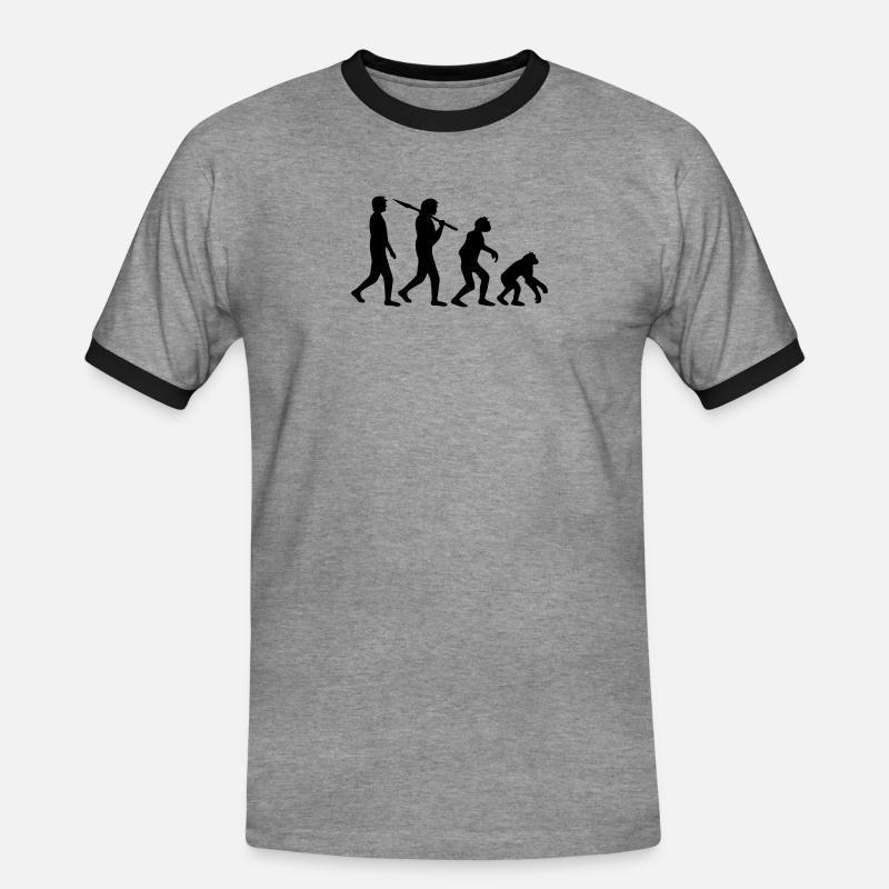 devolution - Men's Ringer Shirt - heather grey/black