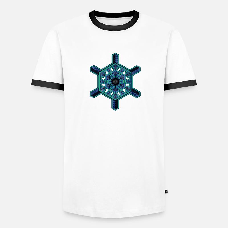 Psychedelic Mandala LSD Pattern Goa Party Acid Men's Ringer Shirt