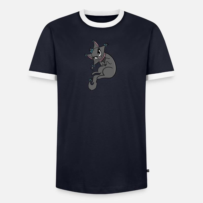 Douce dame de chat chillt T-shirt contrasté Homme