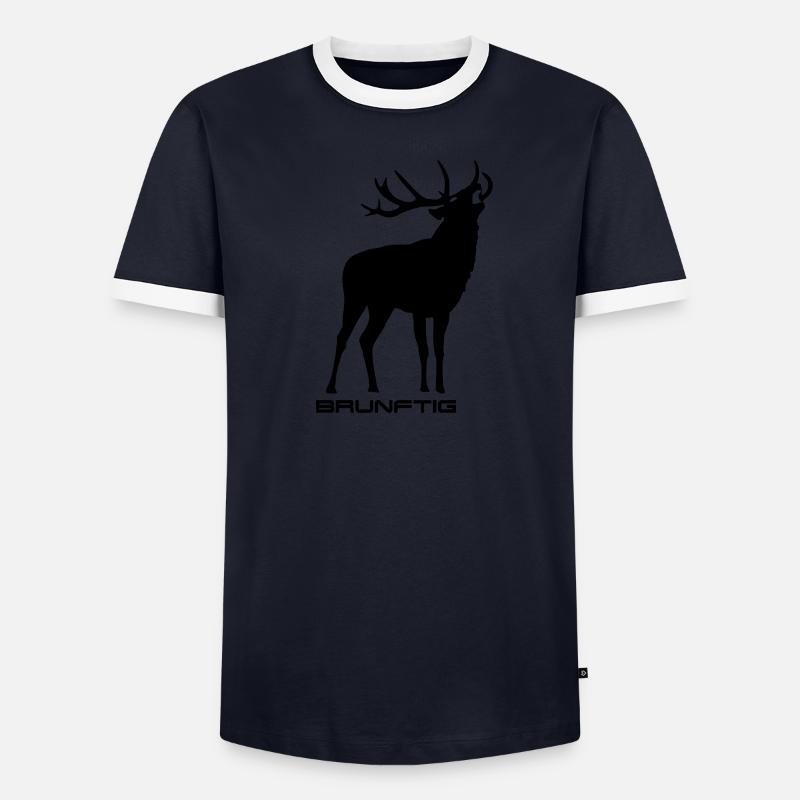 Brunftig Hirsch Männer Kontrast-T-Shirt