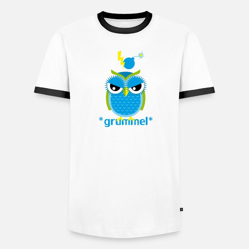 *grummel* Eule Männer Kontrast-T-Shirt