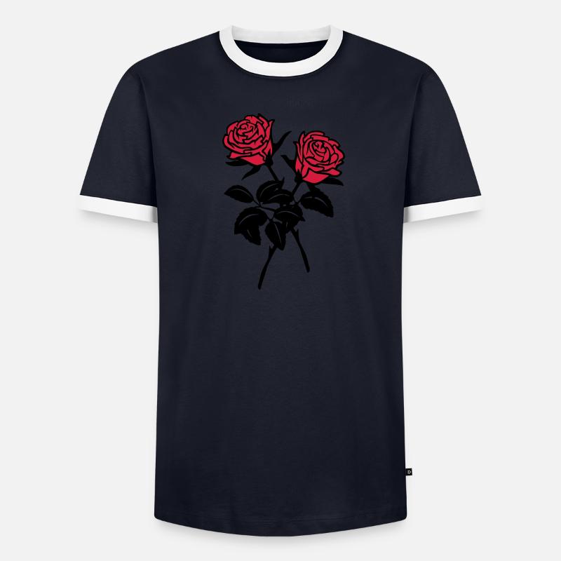 Rosen Männer Kontrast-T-Shirt