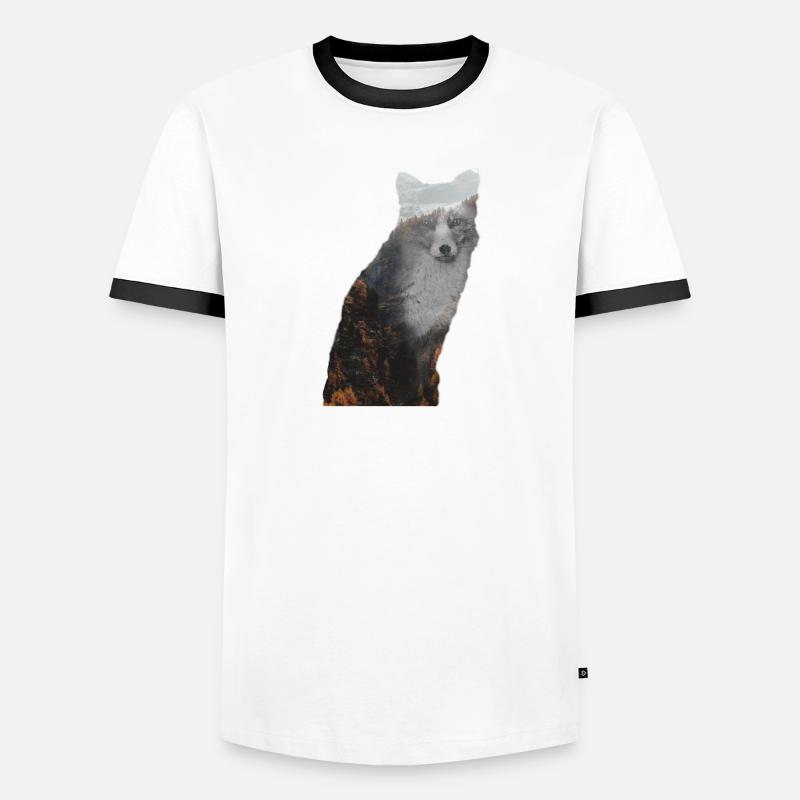 Fuchs Männer Kontrast-T-Shirt