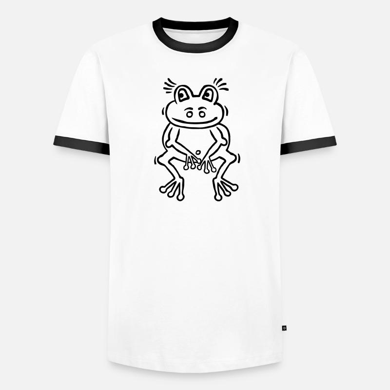 Funny frog in thinker attitude Men's Ringer Shirt
