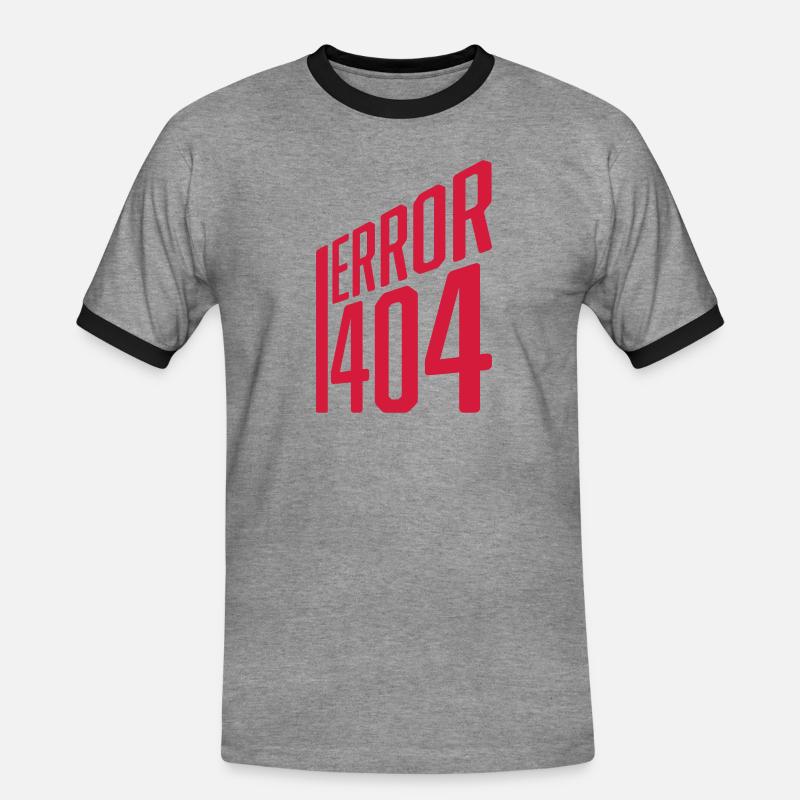 Code Fehler Error 404 - Männer Kontrast-T-Shirt - Grau meliert/Schwarz