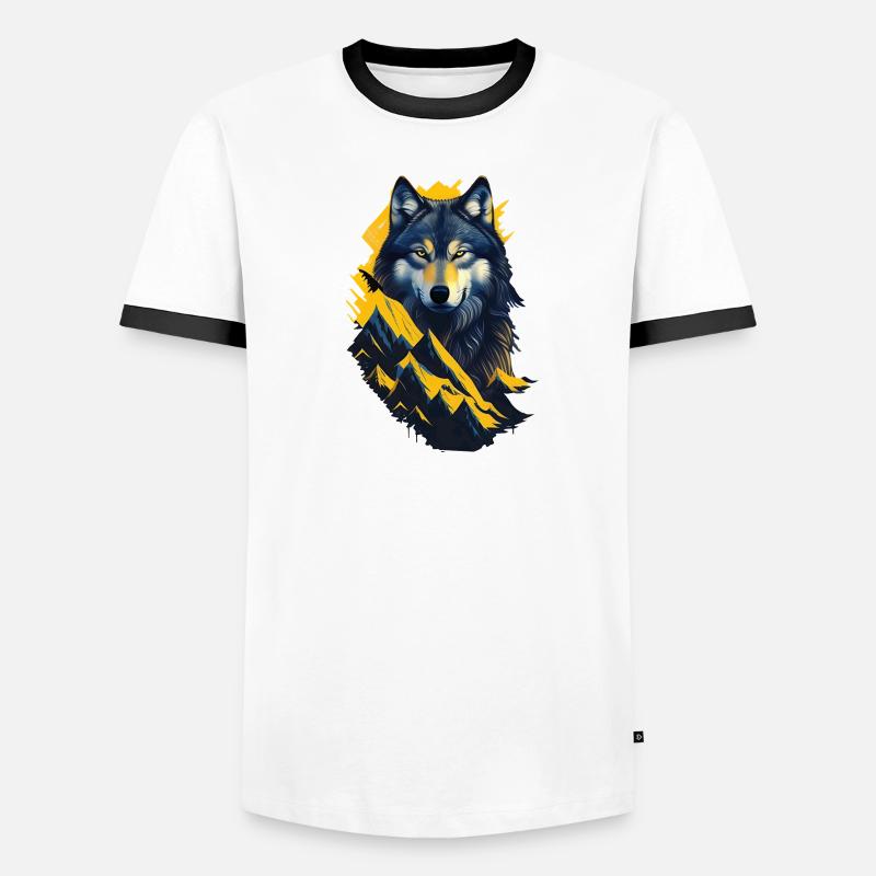 loup T-shirt contrasté Homme