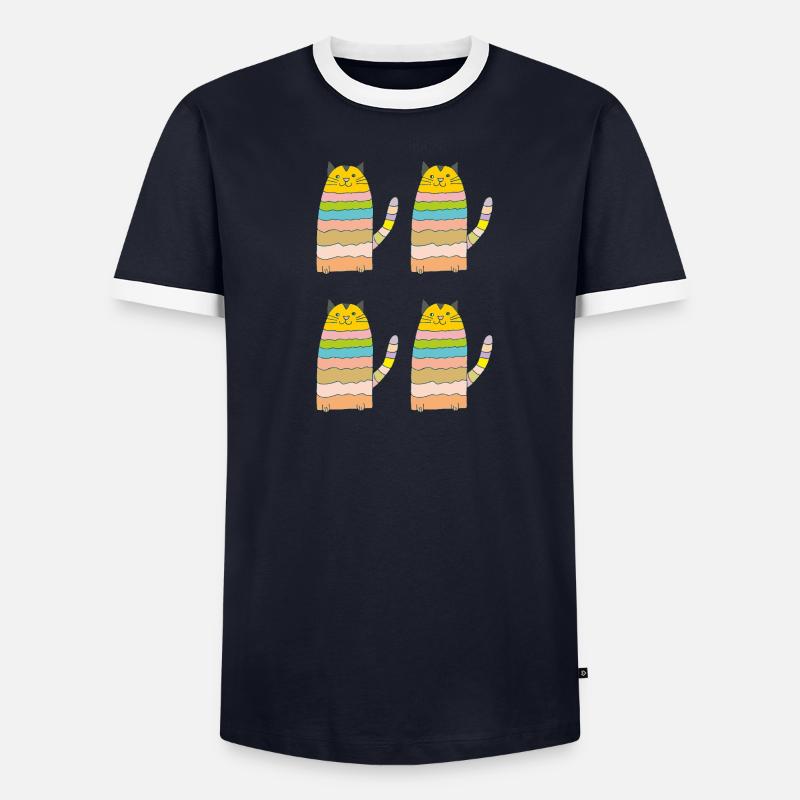 Boucles de chat quadruples T-shirt contrasté Homme