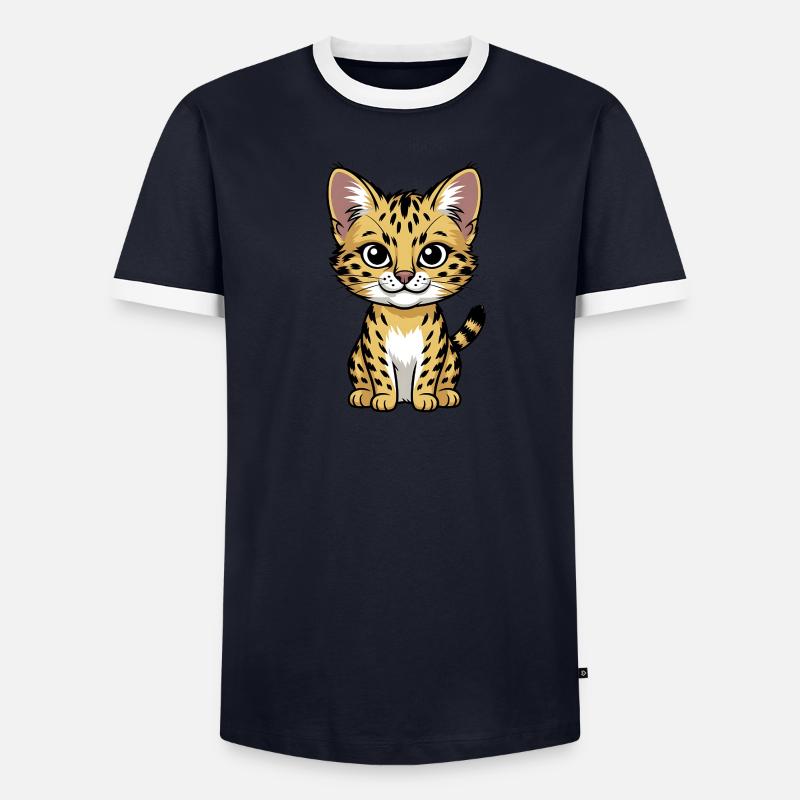 Serval Männer Kontrast-T-Shirt