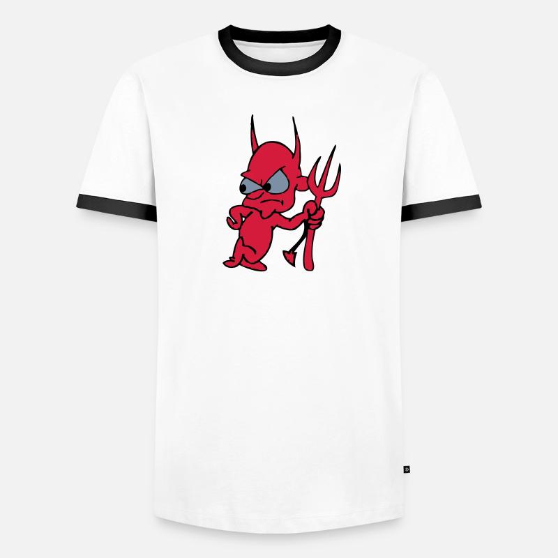 Teufel Männer Kontrast-T-Shirt