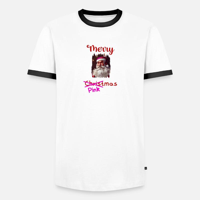 Rosa Weihnachtsmann Männer Kontrast-T-Shirt