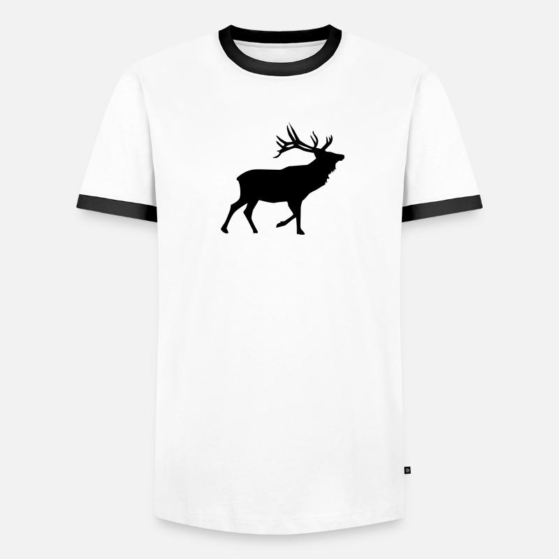 Hirsch Männer Kontrast-T-Shirt
