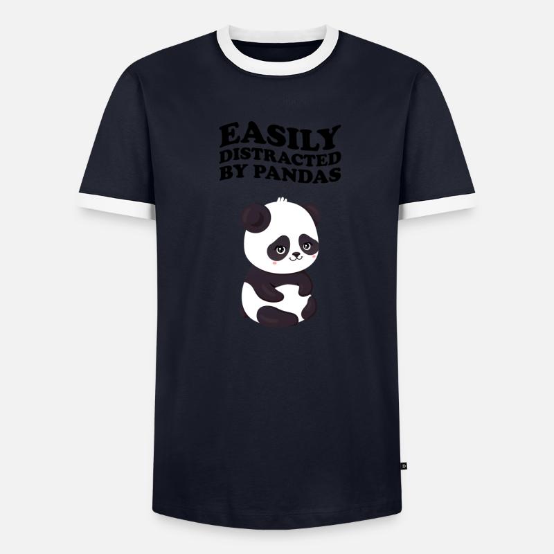 Easily Distracted By Pandas Panda Kawaii Style Männer Kontrast-T-Shirt