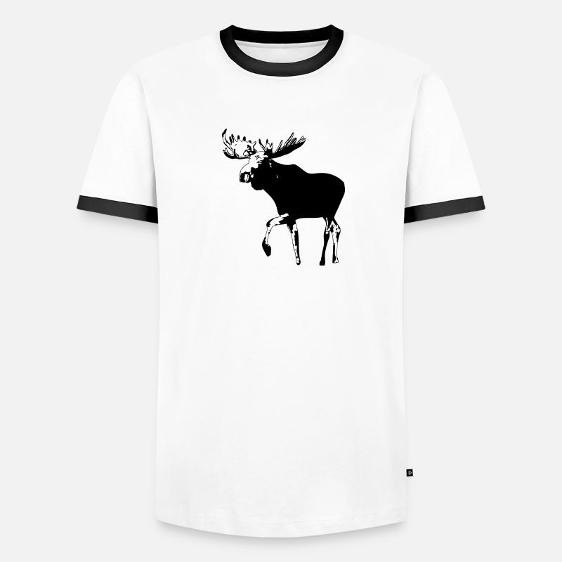 elch - elk - moose - jagd - jäger Männer Kontrast-T-Shirt
