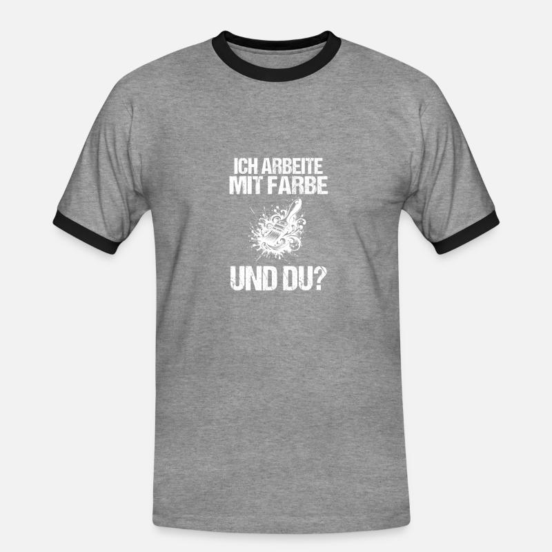 Master Painter Journeyman Painter - Men's Ringer Shirt - heather grey/black