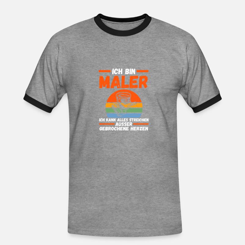 Master Painter Journeyman Painter - Men's Ringer Shirt - heather grey/black