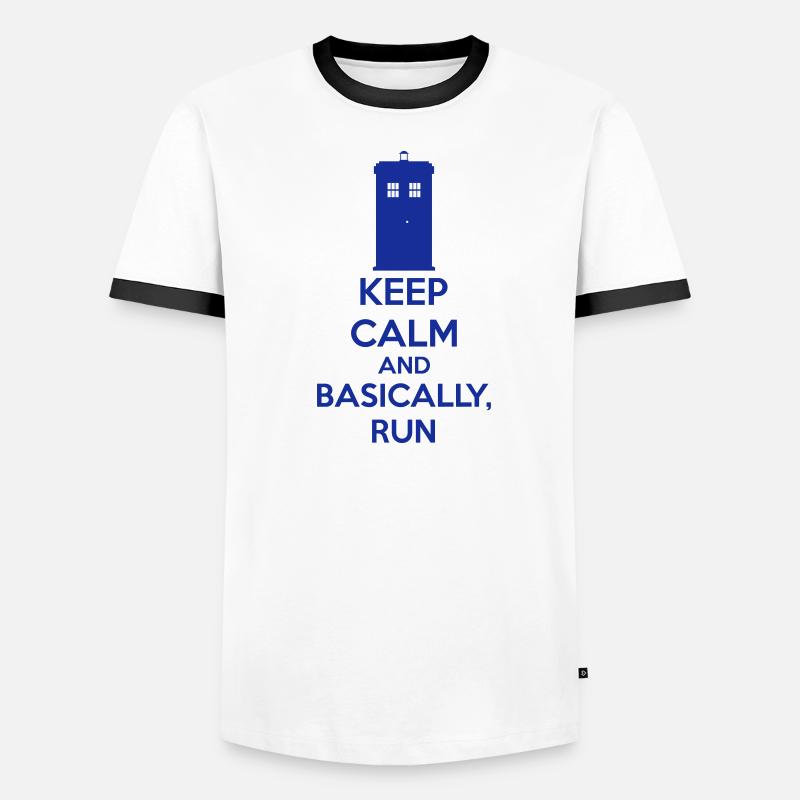 Keep Calm And Basically, Run Men's Ringer Shirt