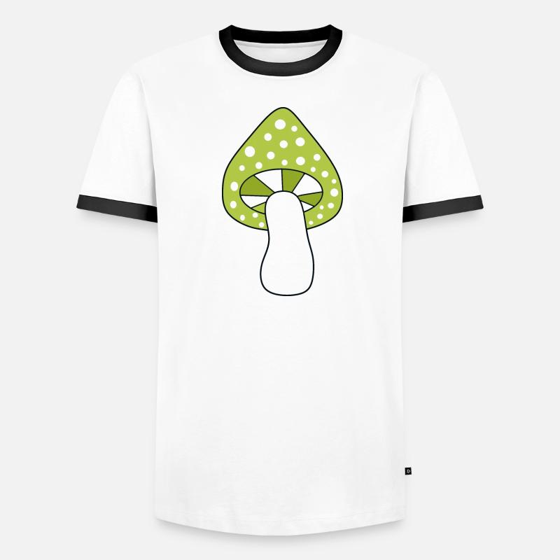 Mushroom green fly agaric pattern customizable Men's Ringer Shirt