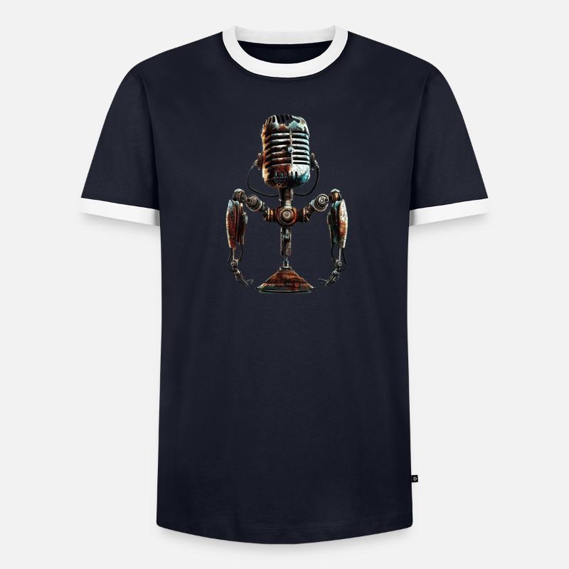 microphone old school T-shirt contrasté Homme