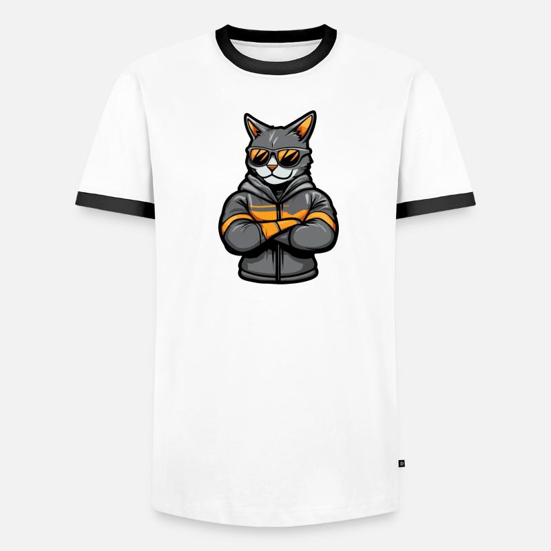 Bande dessinée Chat T-shirt contrasté Homme