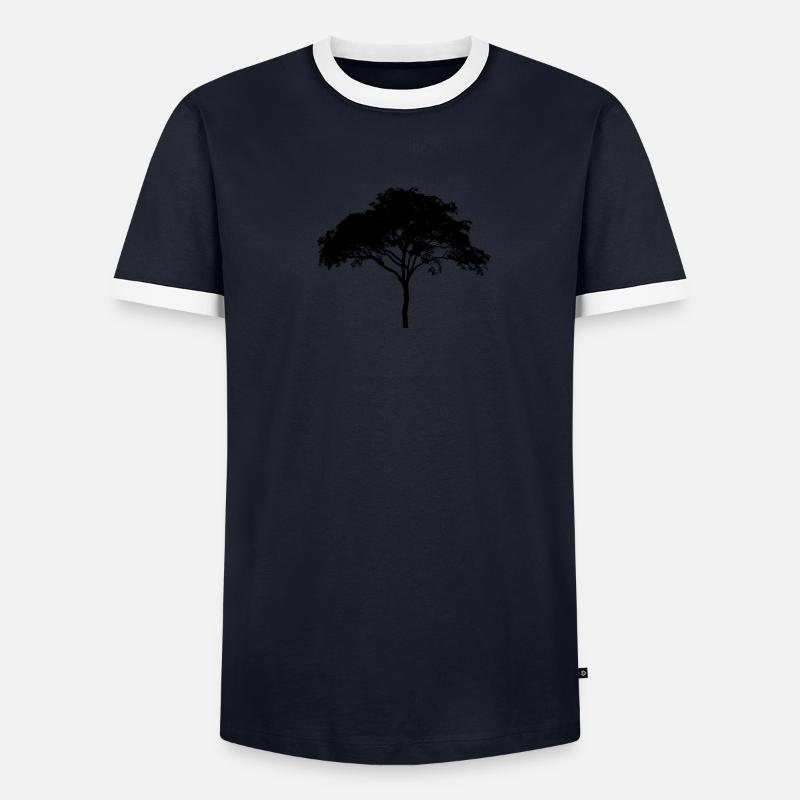Stammbaum des Lebens mit Ästen, Blättern + Stamm Männer Kontrast-T-Shirt