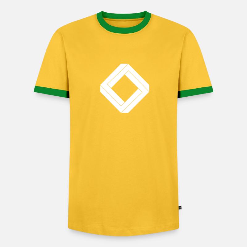 square impossible white design - Men's Ringer Shirt - undefined