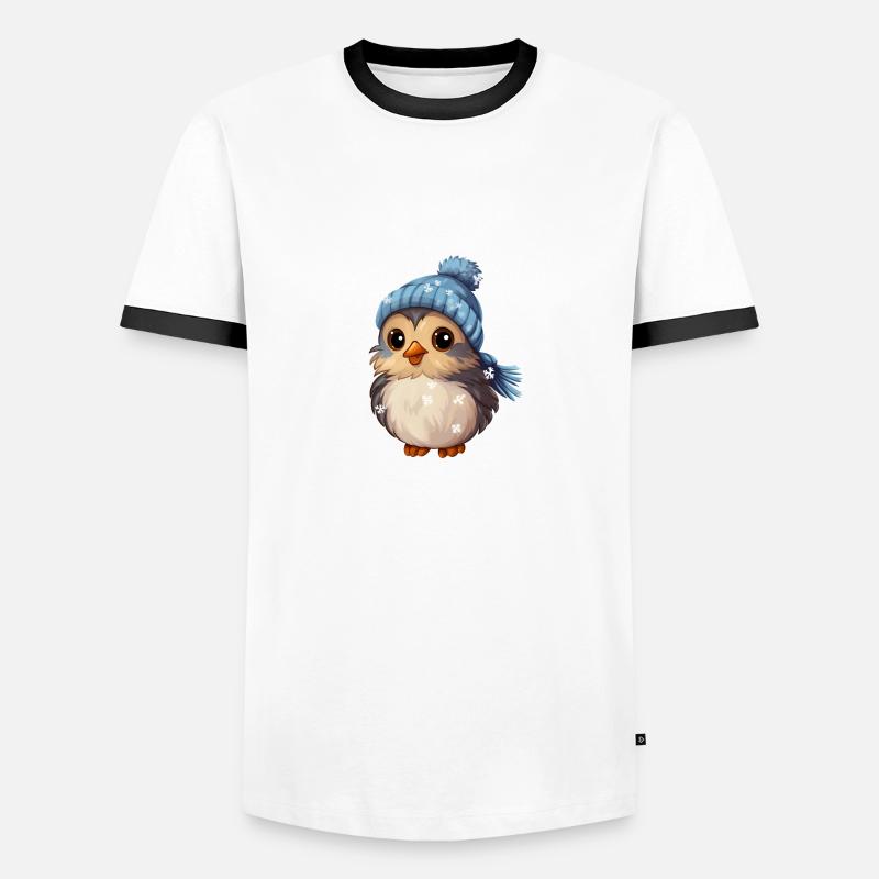 Winter Vögelchen Männer Kontrast-T-Shirt