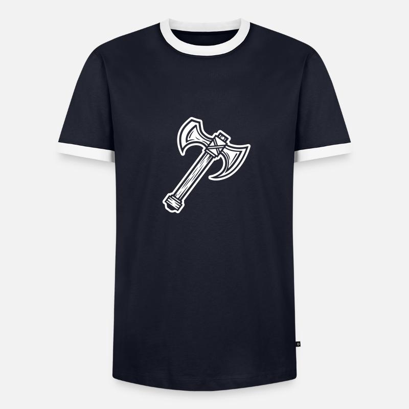 Axt Element - Männer Kontrast-T-Shirt - undefined