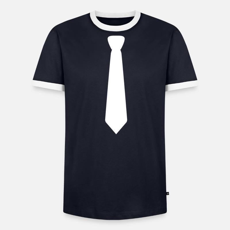 Cravate blanche T-shirt contrasté Homme