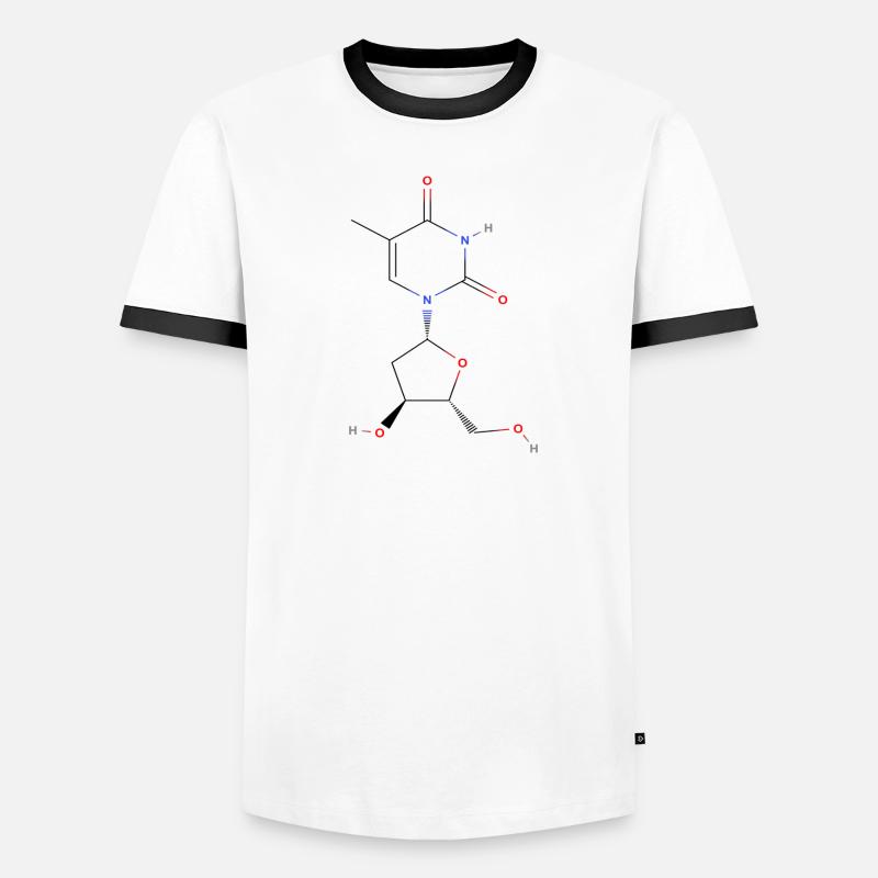 Molécule de thymidine - Formule structurale colorée T-shirt contrasté Homme