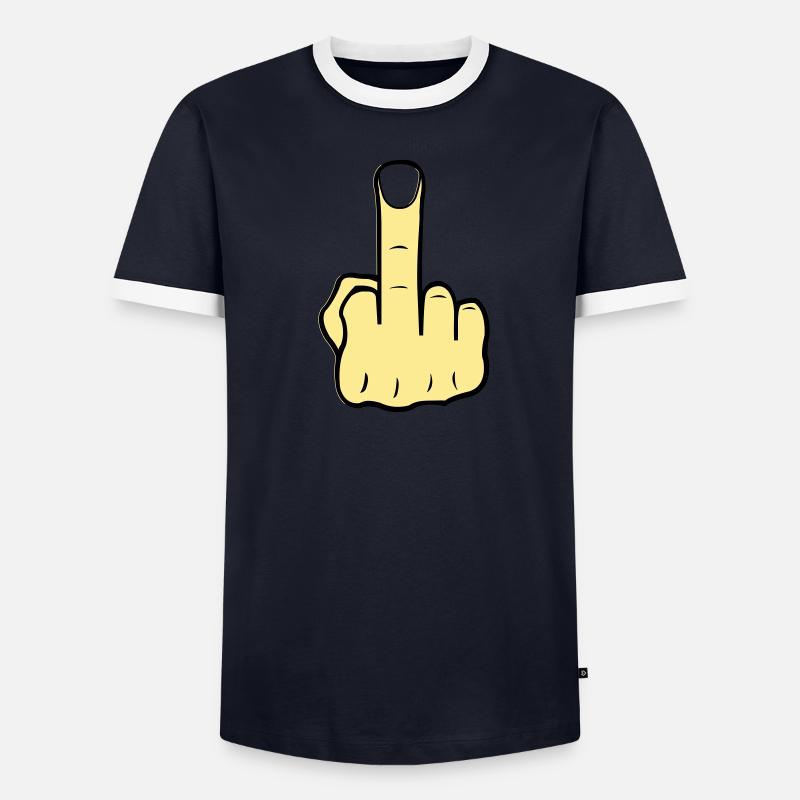 Doigt du milieu T-shirt contrasté Homme