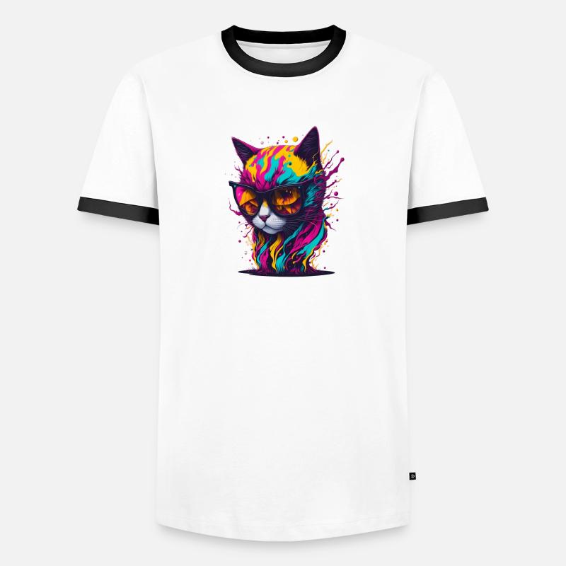 Chat 2 T-shirt contrasté Homme