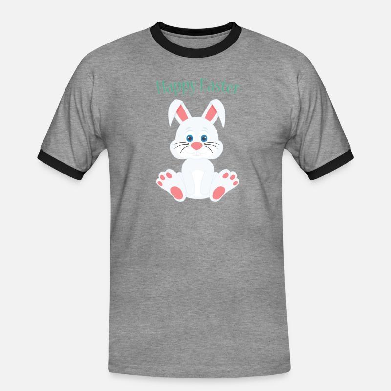 Cute easter bunny - Men's Ringer Shirt - heather grey/black