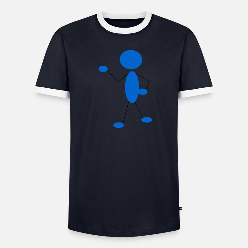 Strichmännchen Männer Kontrast-T-Shirt