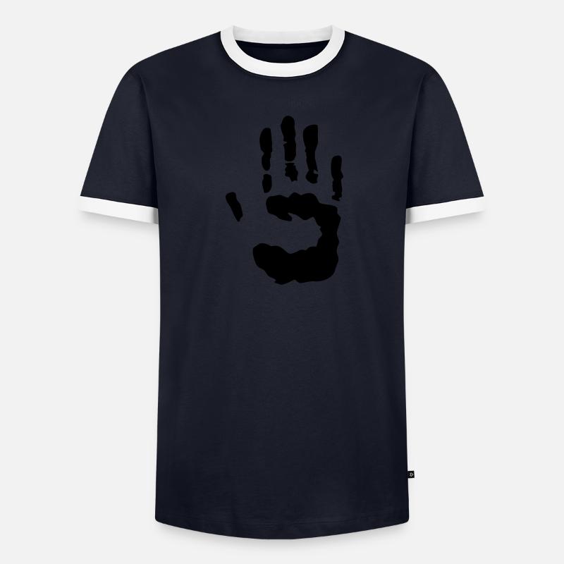 Spuren Hand Männer Kontrast-T-Shirt