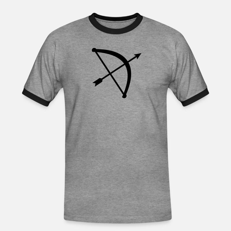Pfeil Bogen - Männer Kontrast-T-Shirt - Grau meliert/Schwarz