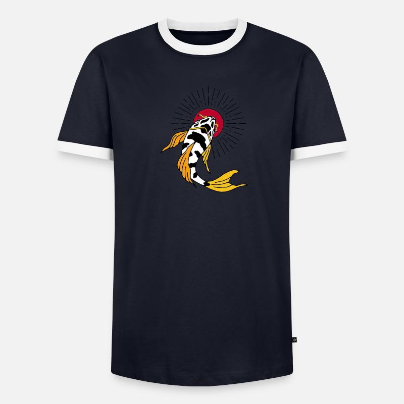 Fisch Männer Kontrast-T-Shirt