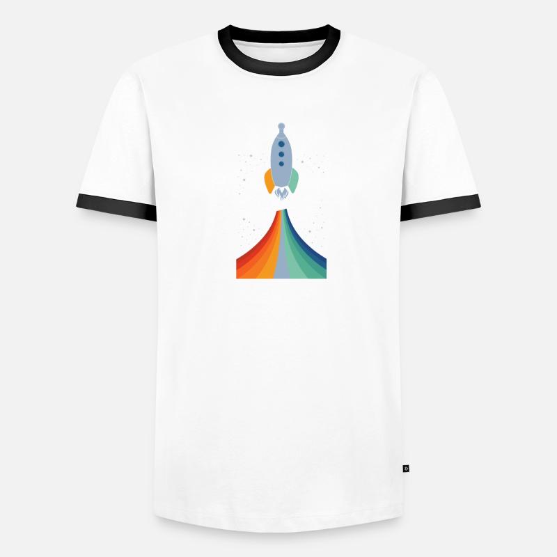 Fusée (Coloré, Contour) T-shirt contrasté Homme