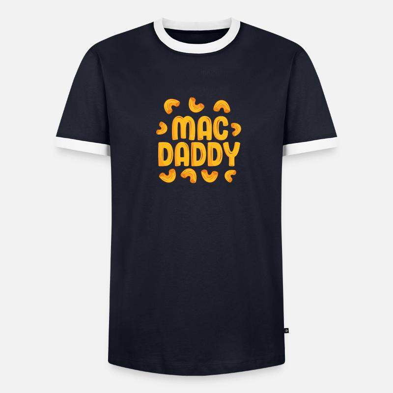 Mac Daddy Mac N Cheese Lover père drôle T-shirt contrasté Homme