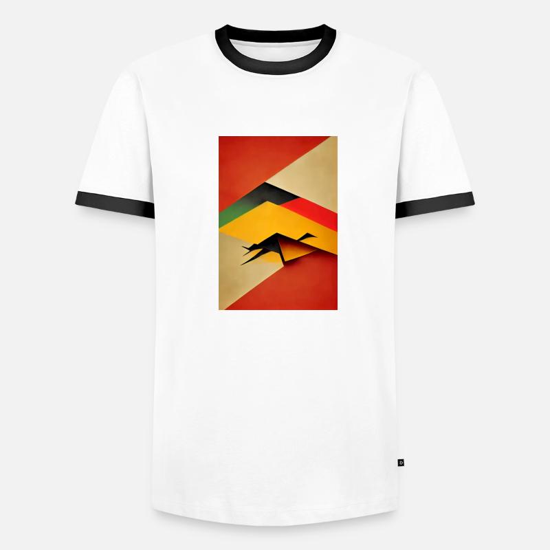 Red Bauhaus pattern Men's Ringer Shirt