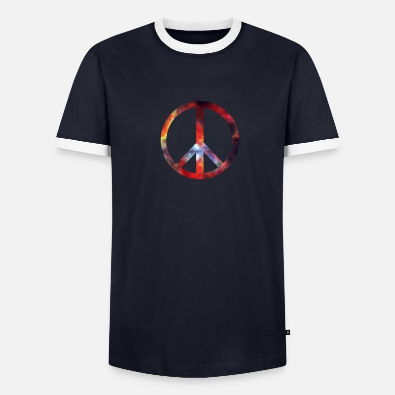 peace Männer Kontrast-T-Shirt