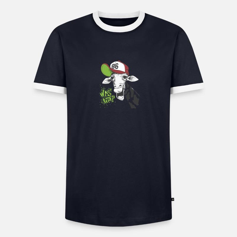 whats up giraffe Männer Kontrast-T-Shirt