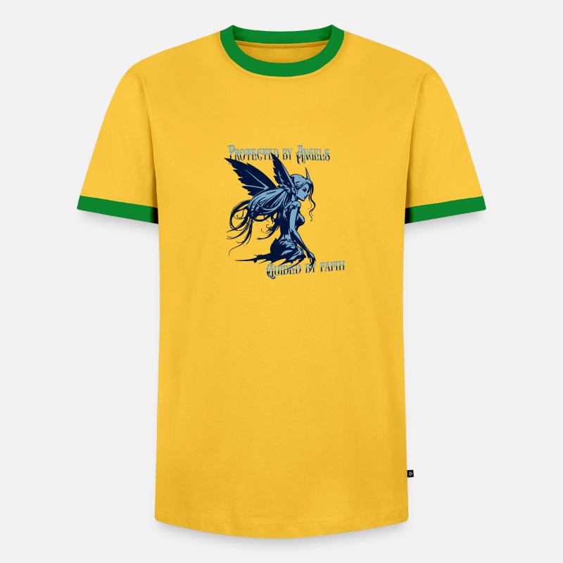 Engel beschützen mich – Glaubensspruch Design - Männer Kontrast-T-Shirt - undefined