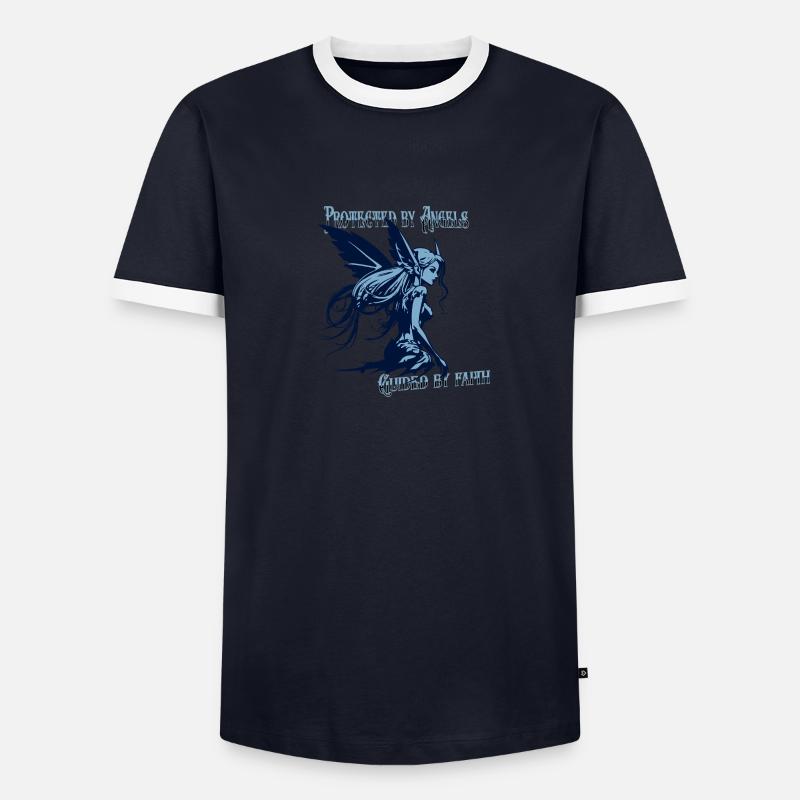 Engel beschützen mich – Glaubensspruch Design Männer Kontrast-T-Shirt