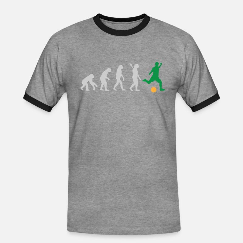 EVOLUTION FOOTBALL SOCCER EVOLUTION - Men's Ringer Shirt - heather grey/black