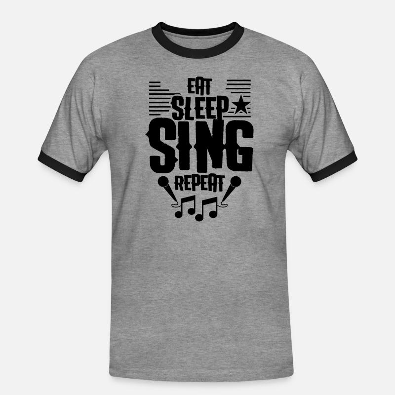 Sing - Men's Ringer Shirt - heather grey/black