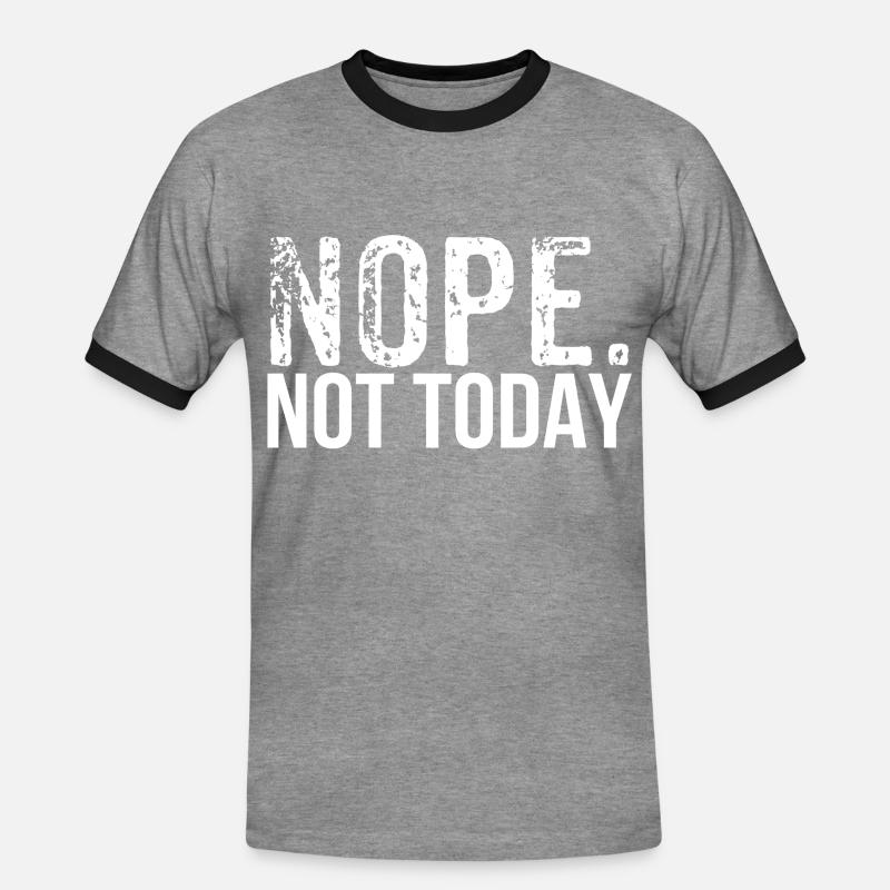 Nope - Men's Ringer Shirt - heather grey/black