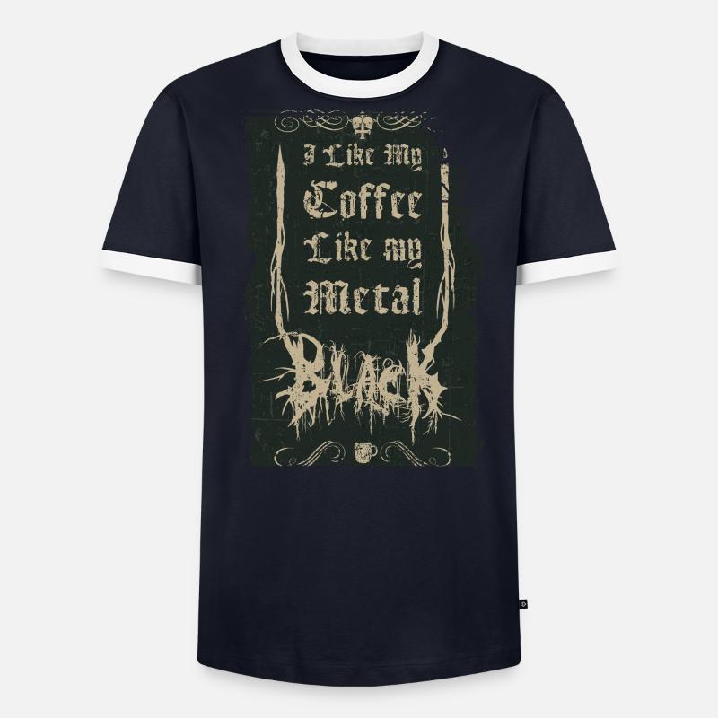 Comme mon café comme mon métal - Noir T-shirt contrasté Homme