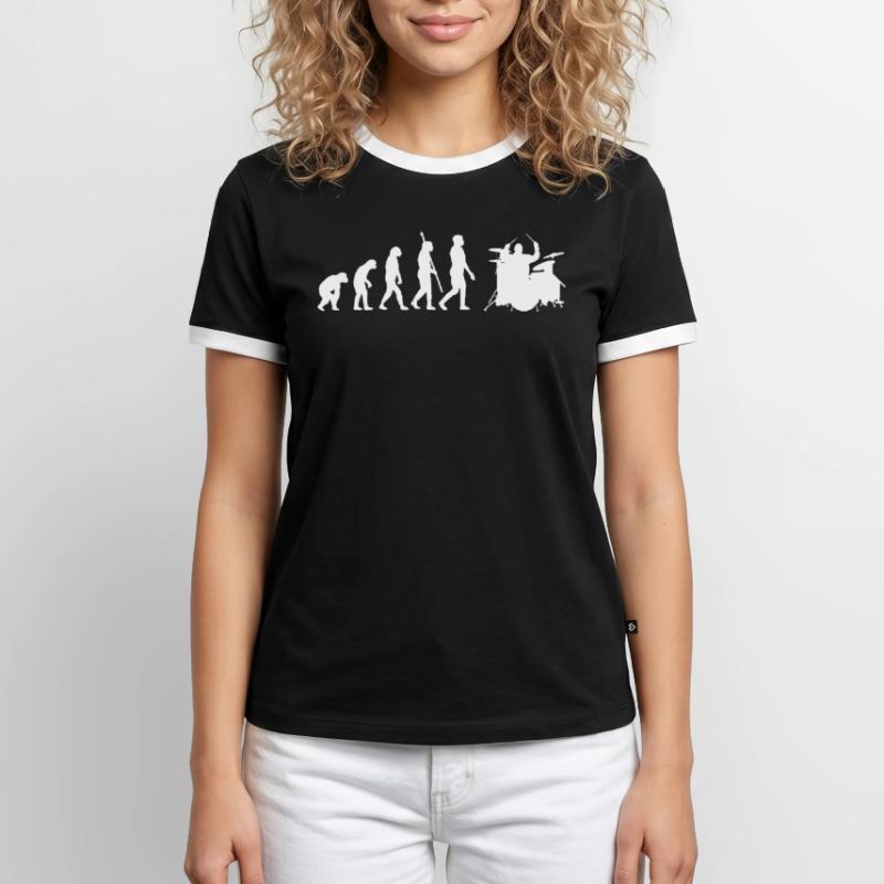 Drummer Evolution Development Drums Men's Ringer Shirt